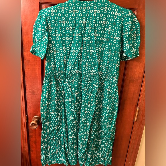 KARIN STEVENS VTG 80s Drop Waist Puff Sleeve Dress. Size 12 Petites - Picture 6 of 7